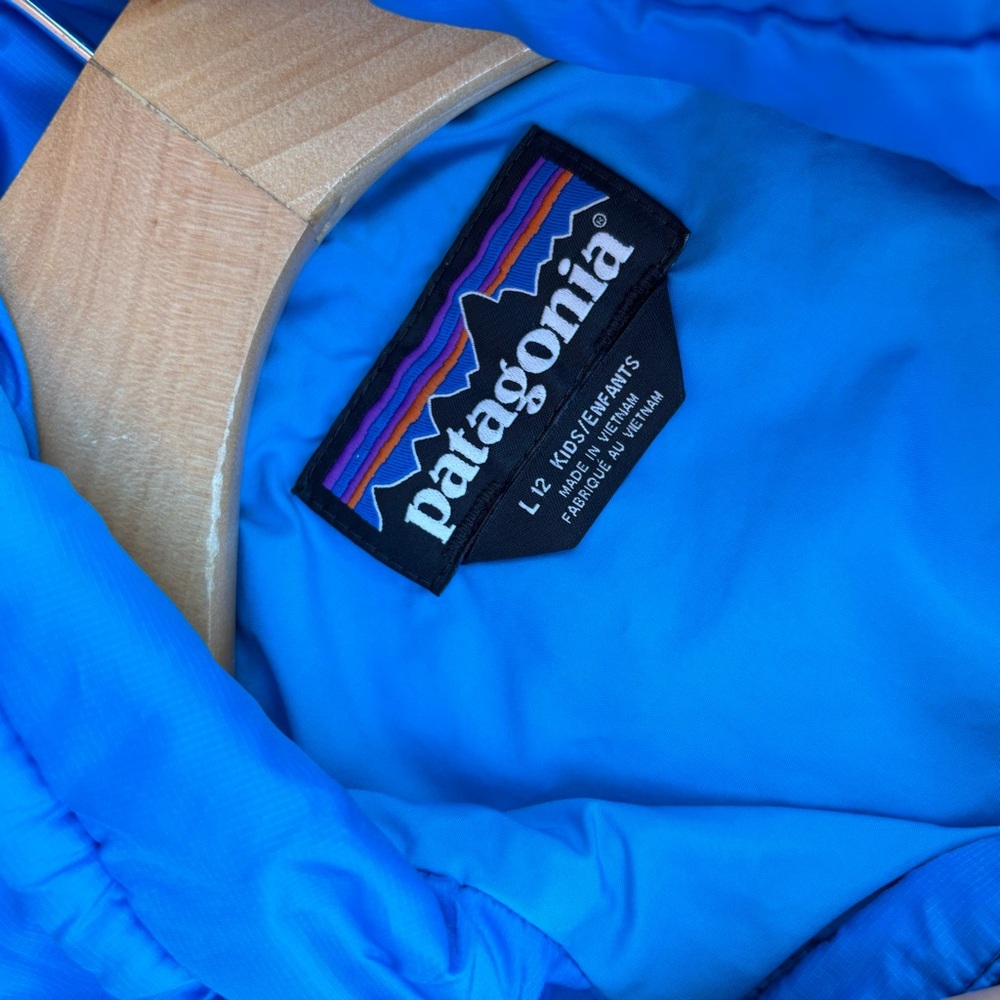Patagonia Kids Full Zip Blue Quilted Nano Puff Jacket Size Large 12 - Picture 10 of 14